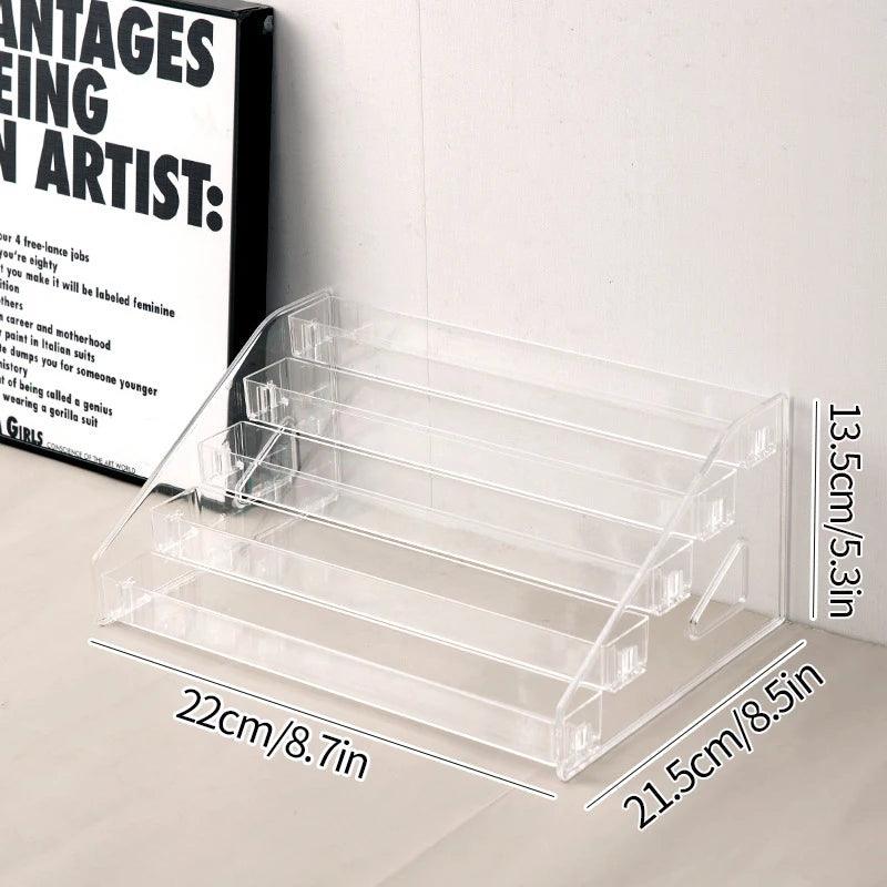 Top-Down View of 6-Tier Acrylic Cosmetic Rack