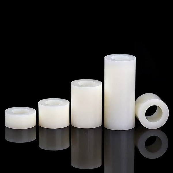 Front view of ABS plastic insulation spacer columns for M6 M8 screws