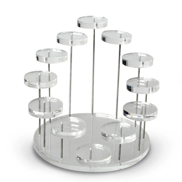 black acrylic 12-hole stand for retail and exhibition use