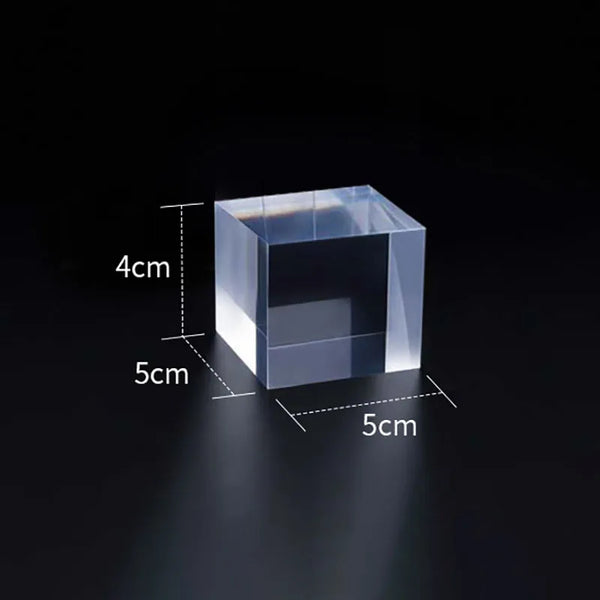 360-degree view of precision cut acrylic display block showing all six polished sides