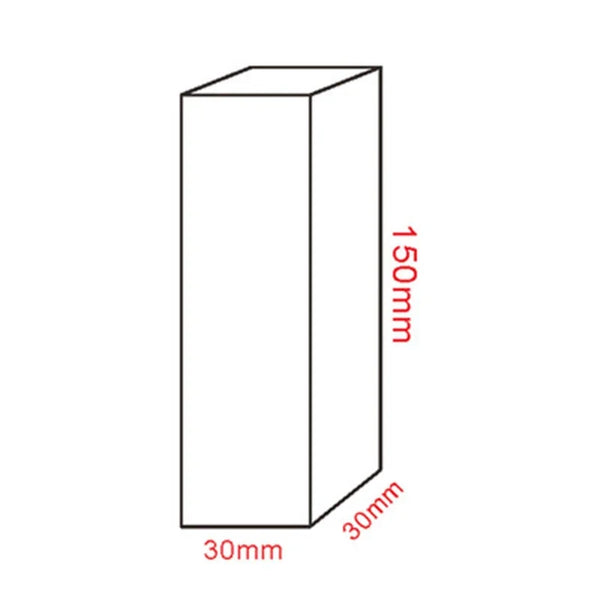 Corner detail of acrylic display block showing precision cutting quality
