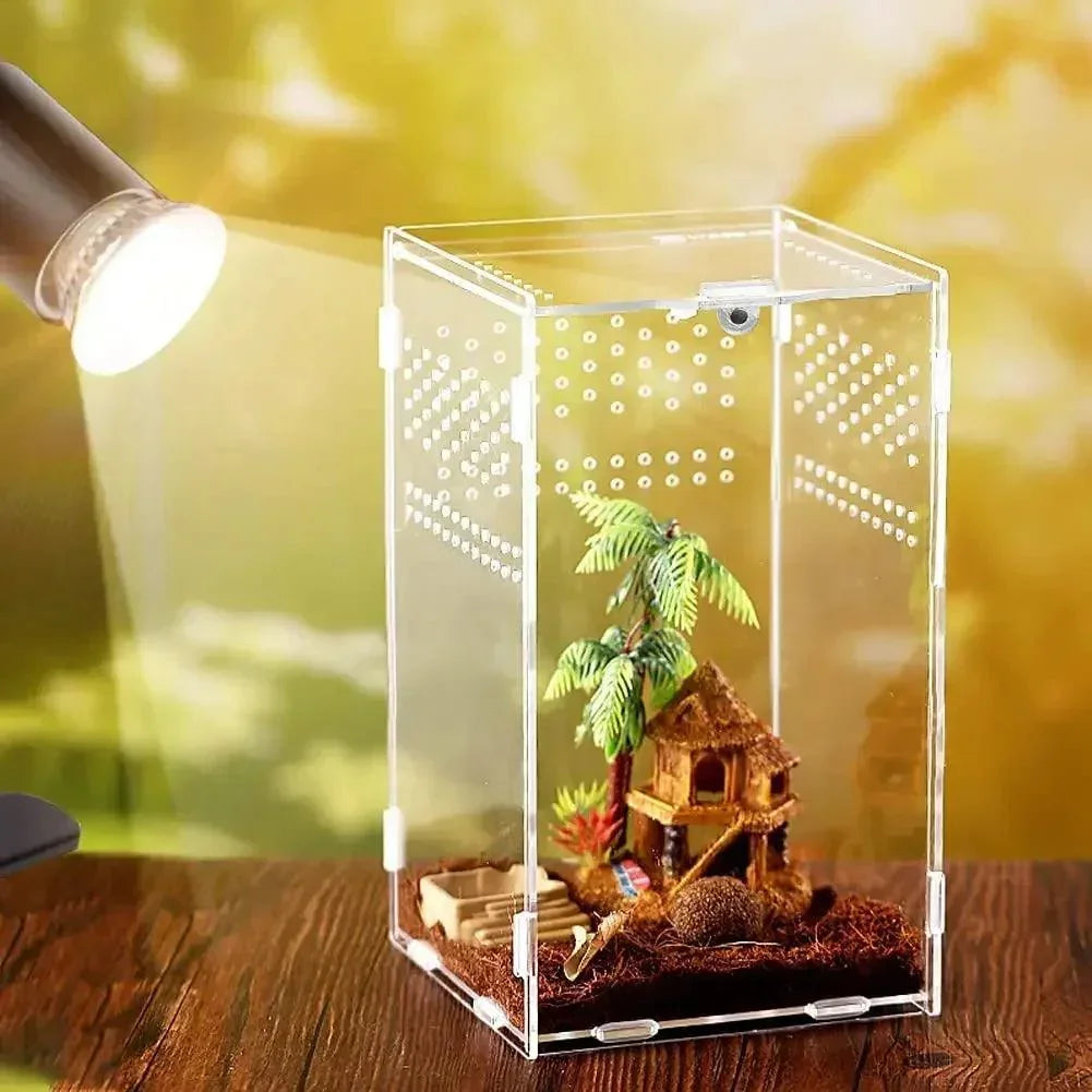 Acrylic Reptile Terrarium – Clear Breeding Box for Geckos & Snakes ...