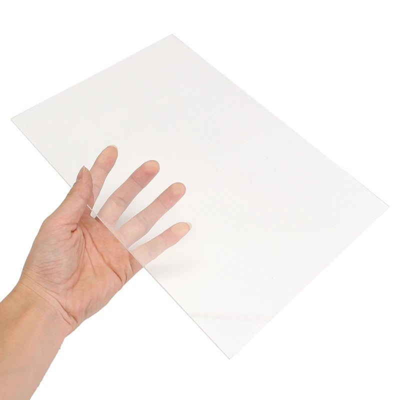 Digital caliper measuring 5mm extruded acrylic sheet 200x300mm