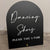 Acrylic sign stand base with mounting hardware showing easy assembly design
