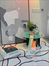 Large 60x60cm acrylic table 23.6 inches in modern living room setting