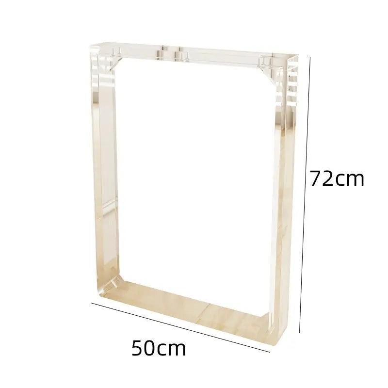 Acrylic table leg mounted on wooden tabletop – clear furniture design