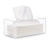 Dimensions of clear acrylic tissue holder in inches and cm