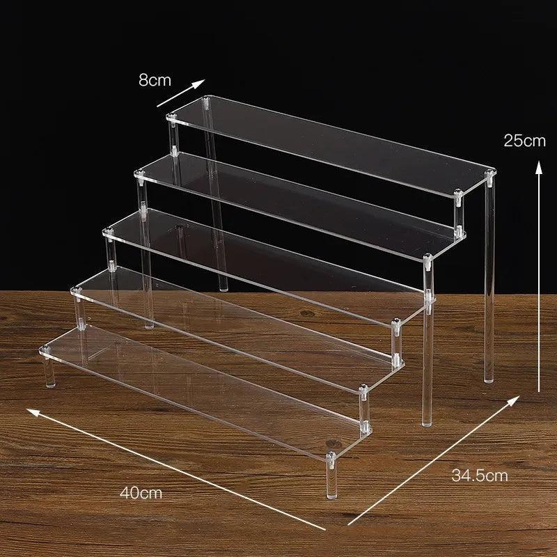 1–5 Tier Acrylic Display Stand | Clear Multi-Tier Riser Shelf – Beeplastic