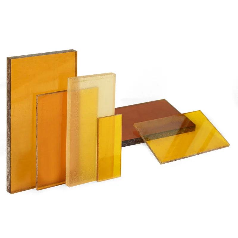 3mm amber PEI sheet – heat resistant Ultem panel front view