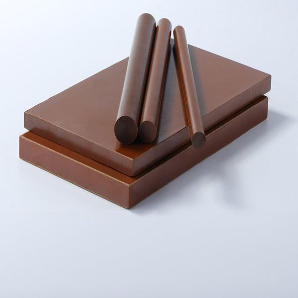 Anti-static brown polyimide rod close-up for CNC machining