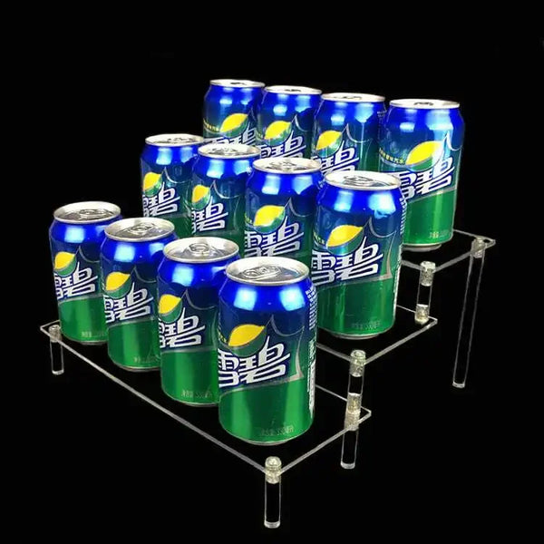 Close-up detail of polished edges on acrylic step display