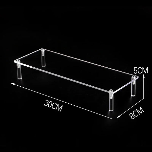 Watch collection organized on premium clear acrylic step display