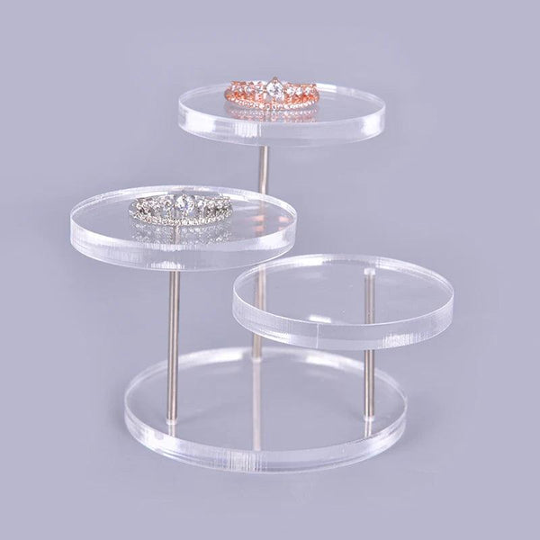 Black Acrylic Jewelry Organizer Stand for Rings, Bracelets, and Necklaces