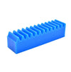 Blue nylon gear rack spur tooth profile close-up precision machining detail CNC quality