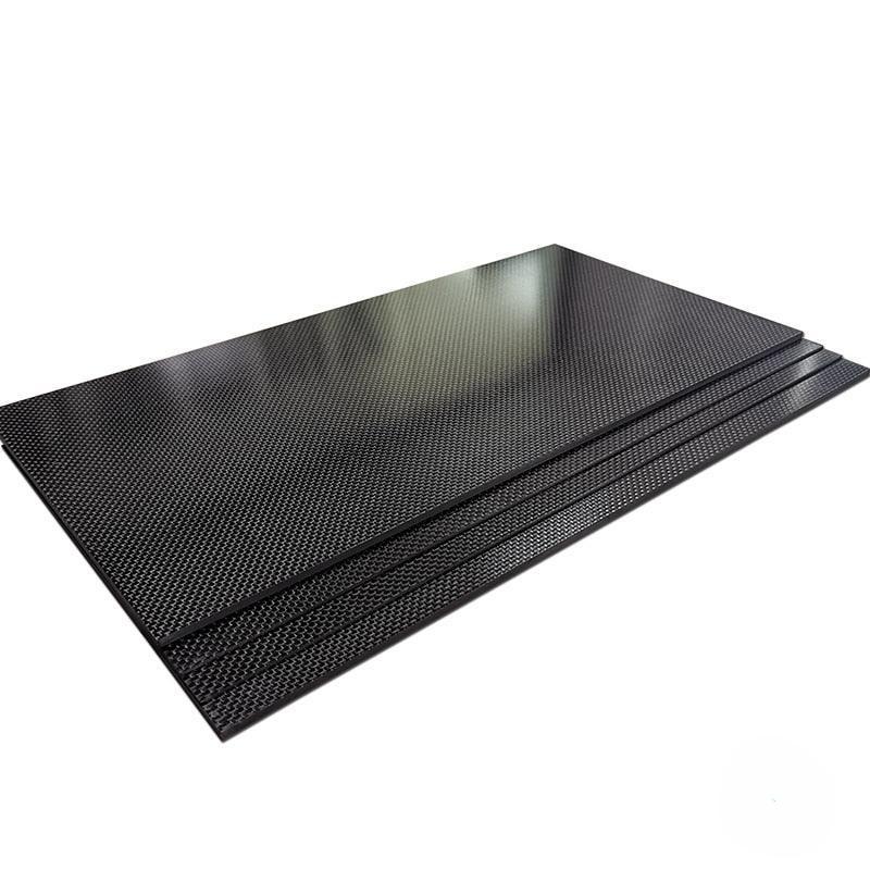 Matte surface close-up of 125x75mm carbon fiber composite sheet