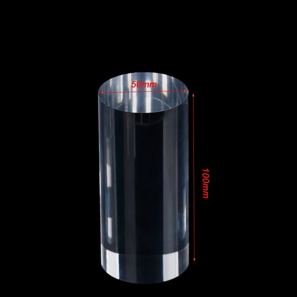 Minimalist product showcase using transparent acrylic display blocks