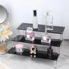 Clear acrylic 3 tier perfume organizer display stand front view