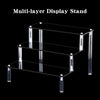 Top view of clear acrylic display stand showing tier layout