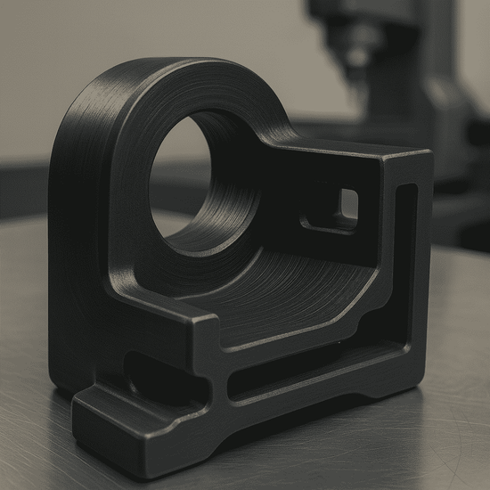 A custom sealing component CNC-machined from a block of high-durometer silicone rubber, showcasing our capability to machine flexible materials for unique prototypes.