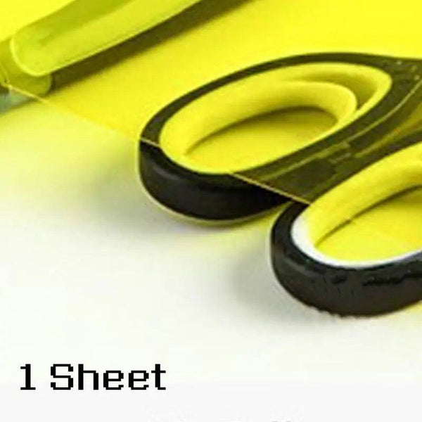 Colored PVC sheets arranged in fan layout