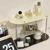 Custom clear acrylic 3-tier desk organizer with precision CNC machined edges, front view on white background