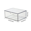 Custom acrylic organizer size comparison guide with standard objects