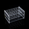 Front view of 24-hole acrylic syringe organizer for dental and cosmetic use