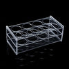 Angled view of 40-hole clear acrylic composite syringe dispenser tray