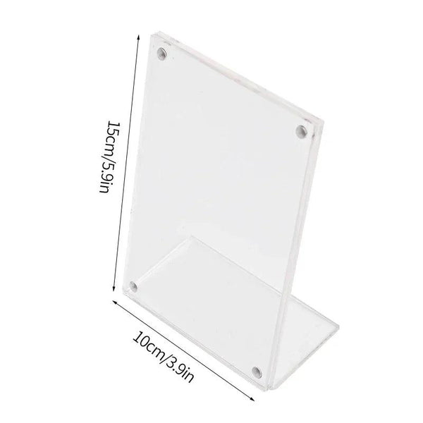 Close-up detail showing how to remove magnetic screws from acrylic frame