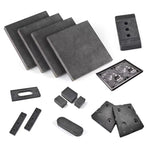 CNC-machined Durostone and Ricocel black synthetic stone parts for high-temperature wave soldering fixtures and SMT applications with antistatic properties