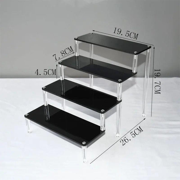 Unboxed acrylic display stand packed flat for shipping