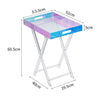 Rainbow colorful folding acrylic side table for events and studios