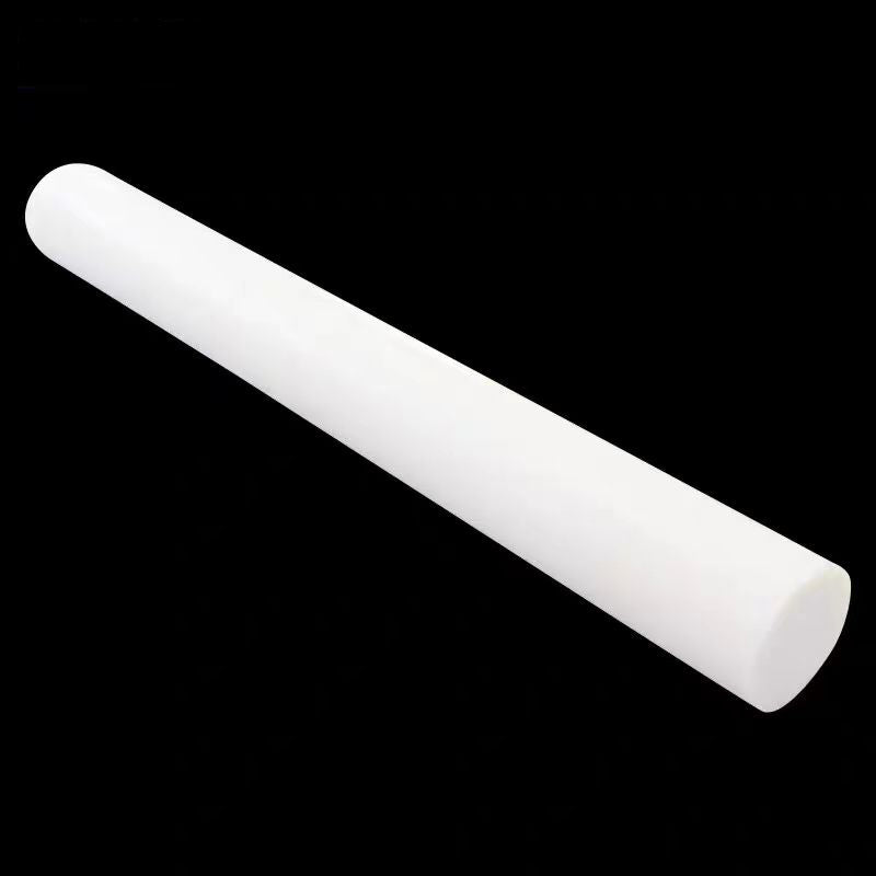 Custom cut HDPE plastic rod in CNC workshop