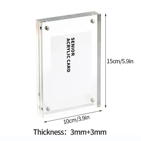 Kpop merchandise booth with acrylic photocard display frames