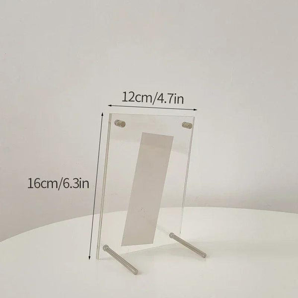 Message note card and photocard displayed in acrylic photo holder