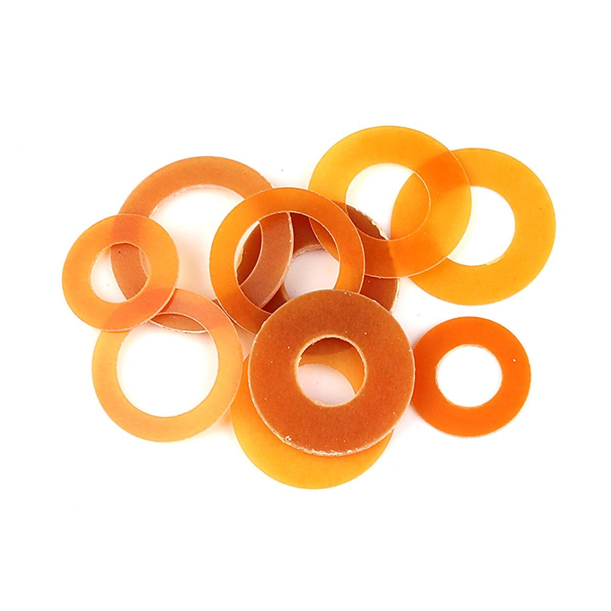 Size comparison of M2 to M12 bakelite insulating washers