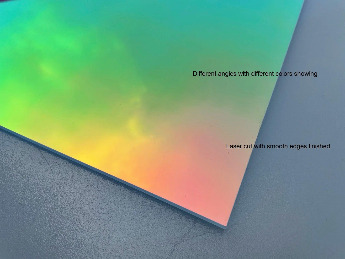 Custom cut iridescent PMMA acrylic sheet for DIY crafts and custom displays
