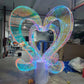 Iridescent plexiglass sheet with protective film covering, ready for precision laser cutting