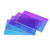 Close-up of Iridescent Acrylic Sheet Showing Vibrant Rainbow Color Effects