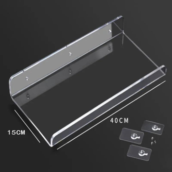 L-shaped clear acrylic shelf 50x20cm (19.7"x7.87") dimensions