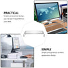 Transparent acrylic stand with MacBook – home office workstation setup