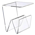 Custom CNC-cut and bent clear acrylic PMMA display stand with Z-shape design for retail and exhibition use