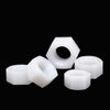 Nylon hex nuts color options in black and white for color-coded applications
