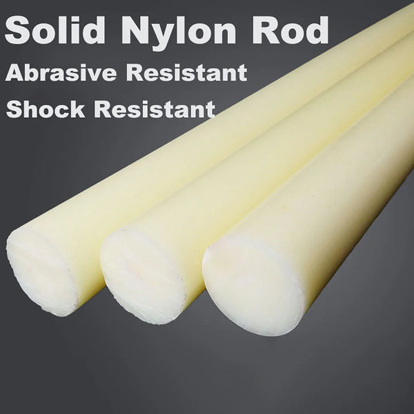500mm beige nylon rod 25mm diameter, wear-resistant nylon round bar for mechanical and industrial use
