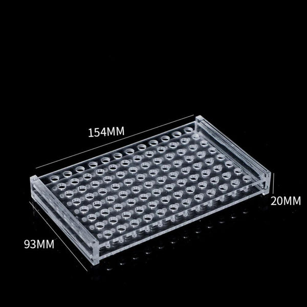 Dimensions of syringe holder shown in both mm and inch units