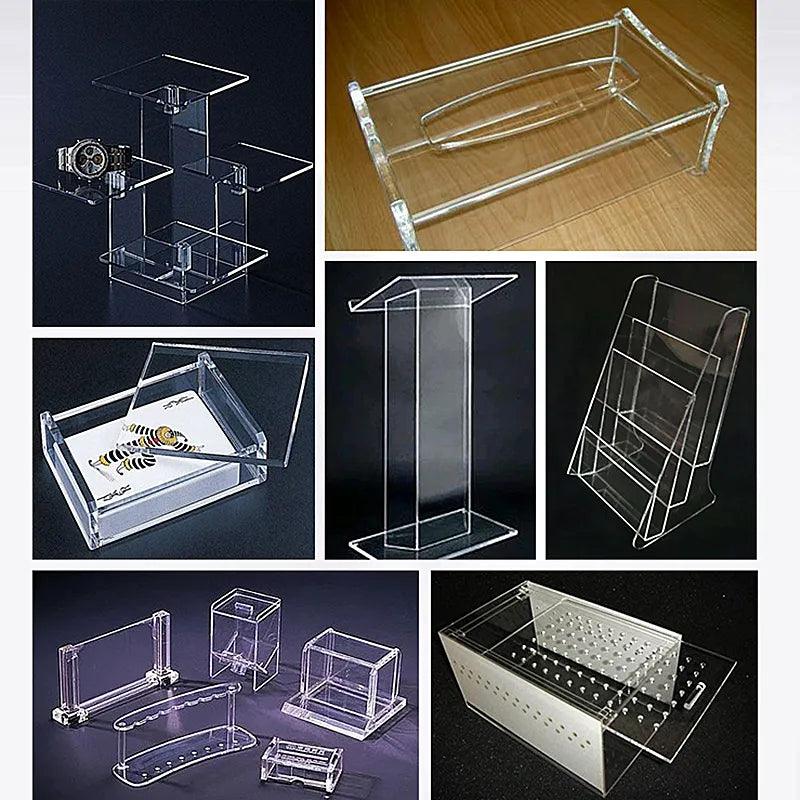 Clear acrylic plexiglass sheets used for DIY display, craft and protective barrier applications