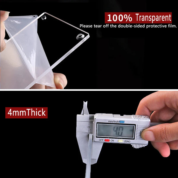 Premium cast acrylic PMMA material showing crystal clear transparency