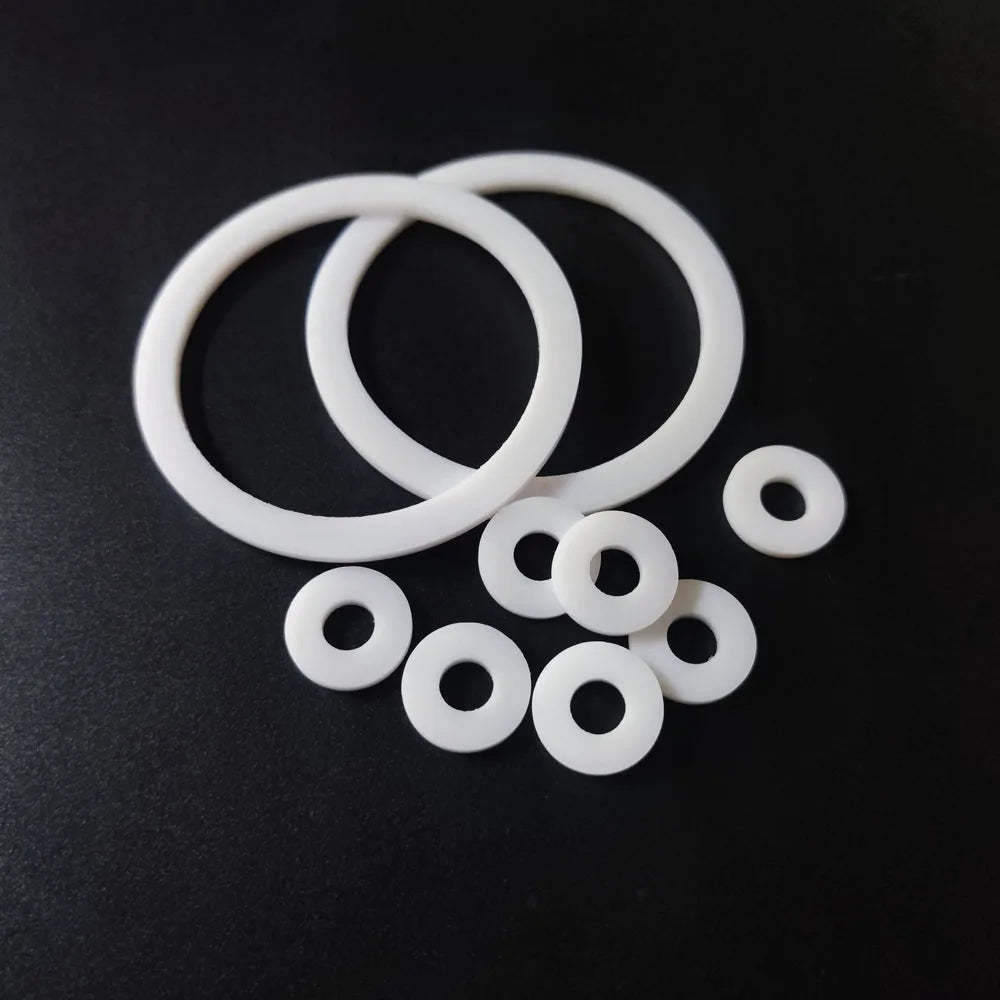 PTFE flat washer 6mm ID 100mm OD for high-temp flange sealing