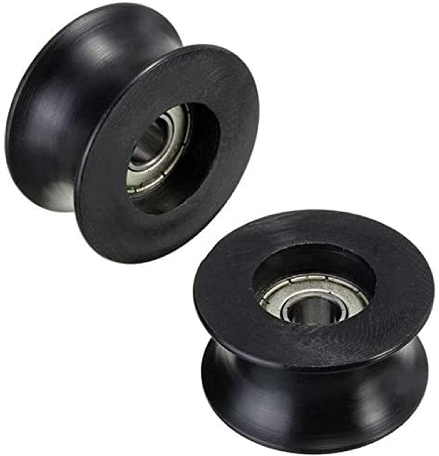 U-groove nylon pulley wheel installed on a garage door track