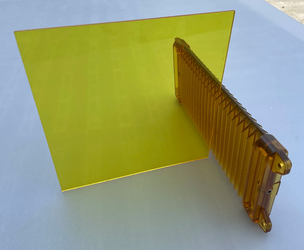 Red translucent acrylic sheet backlit LED light transmission effect